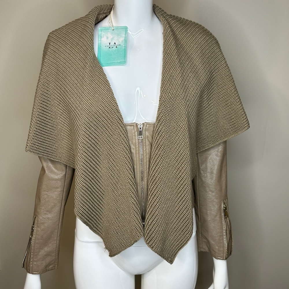 Coalition LA Shawl Collar Faux Leather Jacket